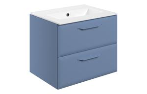 Stafford 615mm Wall Hung 2 Drawer Basin Unit w/0TH Basin - Matt Misty Blue